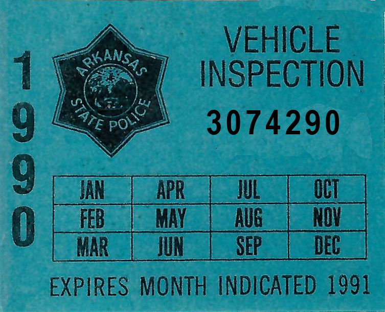 (image for) 1990 Arkansas Inspection Sticker